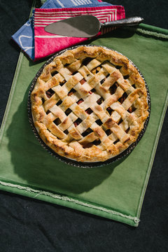 Roasted fig & balsamic pie with lattice, North Carolina