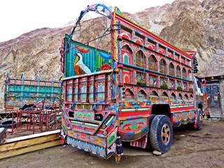 decorated Truck, Karakoram Highway, Northern in Pakistan