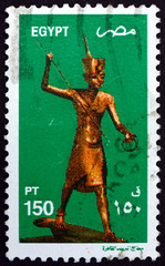 Postage stamp Egypt 1982 King Tutankhamen as Harpooner