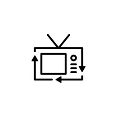 recycle electronic tv television electrical goods logo icon vector line outline monoline