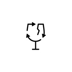 recycle glass broken logo icon vector line outline monoline