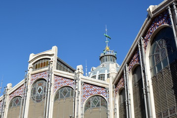 Espagne, Valence, marché central, art nouveau, dôme, intérêt culturel.