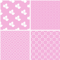 Vector set of 4 seamless background patterns