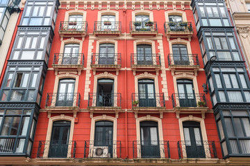 traditional houses of bilbao old town, Spain