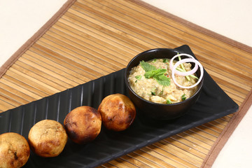 Litti Chokha or Bihari Food Sattu Litty, Indian Food