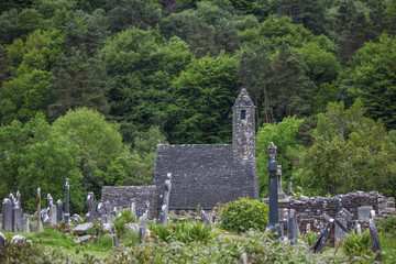 Famous medieval christian monastery Glendalough