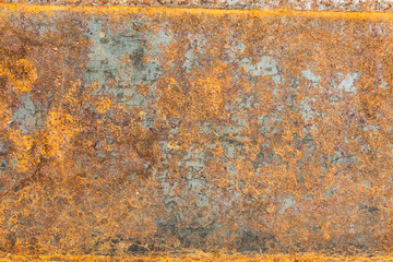 A piece of steel showing the process of its oxidation. Rust creating various patterns.