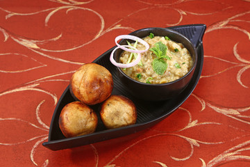 Litti Chokha or Bihari Food Sattu Litty, Indian Food