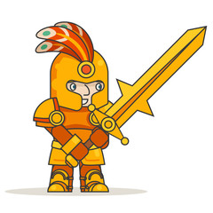 Greatsword two-handed sword warrior warlord knight fantasy medieval action RPG game character isolated icon vector illustration