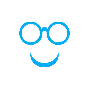 Smile with eyeglass logo