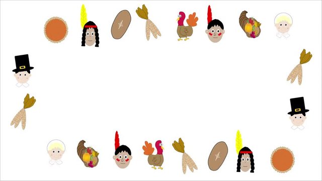 Thanksgiving Animated Looping Illustrated Frame