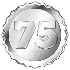 Silver Plate - Badge with Number 75.