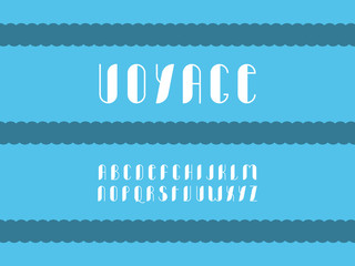 Voyage font. Vector alphabet