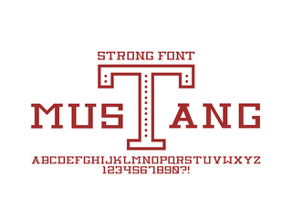 Mustang thin font. 