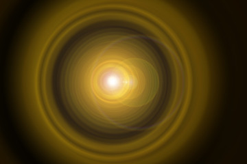 Concentric yellow circles tunnel effect