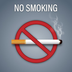 No smoking sign isolated on dark gray background as healthy, Social issues and paper art concept. vector illustration.