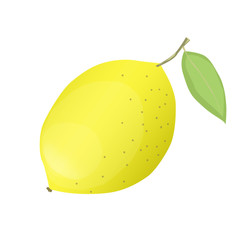 Lemon. Isolated object on a white background. Cartoon icon.