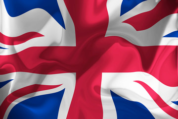 United Kingdom flag with waves