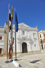 Mérida, España. Asamblea de Extremadura, gobierno de la Comunidad Autónoma de Extremadura ubicada en el antiguo Hospital de San Juan. 