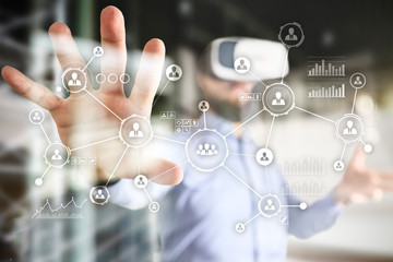 People network. Organizational structure. HR. Social media. Internet and technology concept.