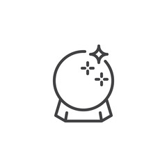 Magic ball outline icon. linear style sign for mobile concept and web design. Magic crystal ball simple line vector icon. Symbol, logo illustration. Pixel perfect vector graphics