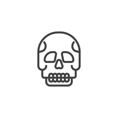 Human Skull outline icon. linear style sign for mobile concept and web design. Skeleton simple line vector icon. Symbol, logo illustration. Pixel perfect vector graphics