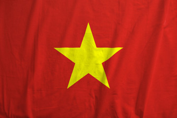 Flag of Vietnam waving. 