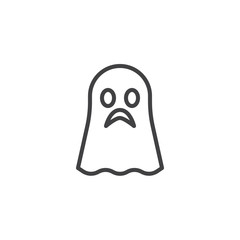 Ghost outline icon. linear style sign for mobile concept and web design. halloween simple line vector icon. Symbol, logo illustration. Pixel perfect vector graphics