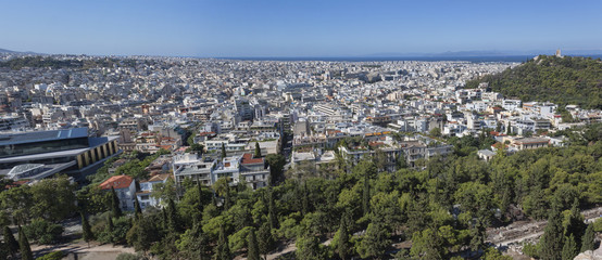 Panoramic view from the Acropolis of Athens