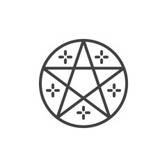 Pentagram star outline icon. linear style sign for mobile concept and web design. Magic simple line vector icon. Symbol, logo illustration. Pixel perfect vector graphics