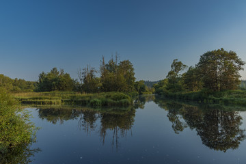Fototapeta na wymiar Tepla Vltava river in summer morning