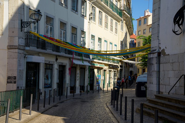 Fototapeta premium A view from the street of Lisbon