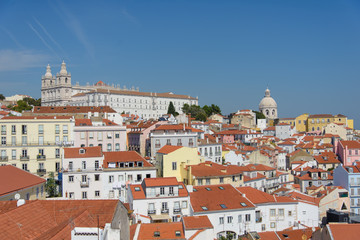 Fototapeta na wymiar City of Lisbon in Portugal, view from above from houses