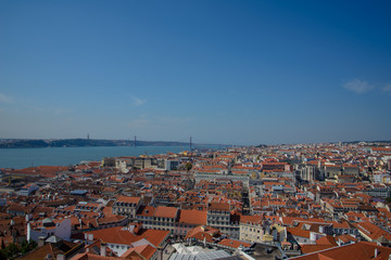 City of Lisbon in Portugal bird view