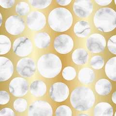 Gordijnen Marble Luxury Polka Dot Seamless Pattern © kronalux