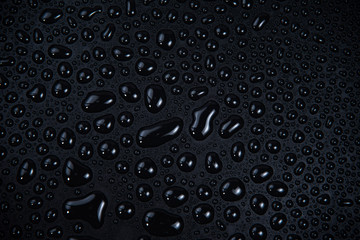 Drops of water on black background.