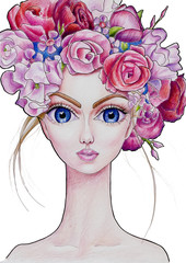 The girl with flower wreath in color (19)