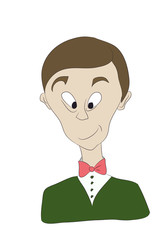 portrait of a young man character, vector