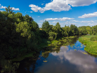 Fototapeta na wymiar Summer landscape with river in Russia