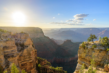 Amazing Landscape scenery at sunset from South Rim of Grand Canyon National Park, Arizona, United States