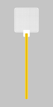 Yellow fly swat - flat vector graphic with transparent background
