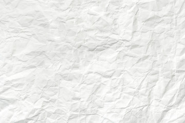 Crumpled white paper sheet, texture wrinkled background