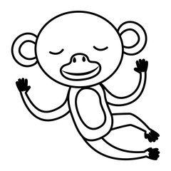 wild monkey isolated icon vector illustration design