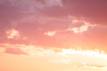 Red clouds in sunset. Peaceful evening view.
