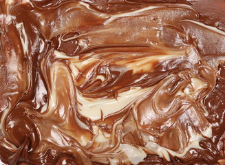 Melted chocolate background and texture