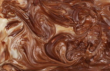 Melted chocolate background and texture