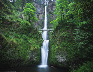 Water fall - Multnomah Falls in Spring