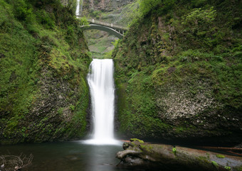 Fototapeta na wymiar Water fall - Multnomah Falls in Spring