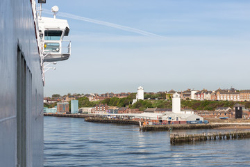 Ferry from IJmuiden in the Netherlands arriving in harbor Newcastle © Kruwt