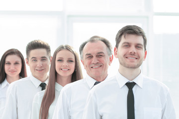 Fototapeta premium close up.boss and confident business team standing in a row
